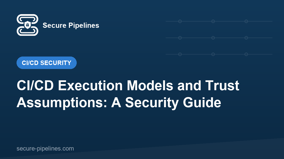 CI/CD Execution Models and Trust Assumptions: A Security Guide