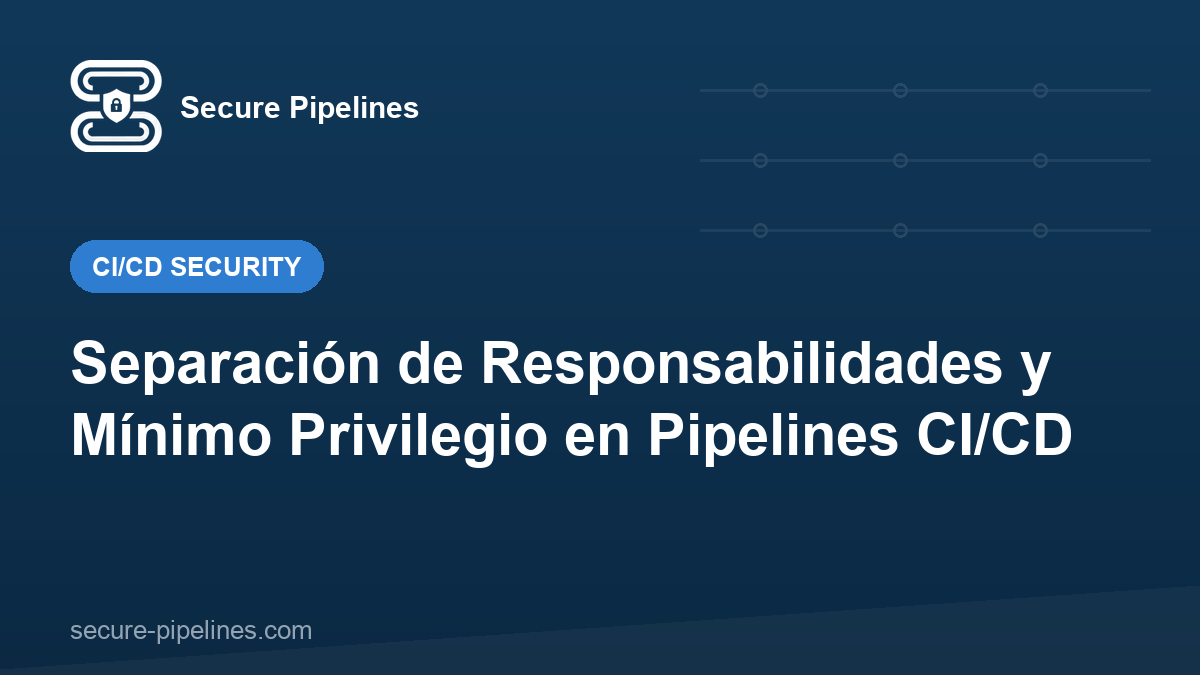 Separación de Responsabilidades y Mínimo Privilegio en Pipelines CI/CD