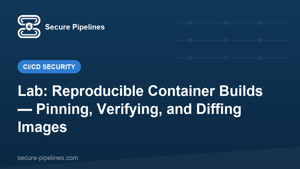 Lab: Reproducible Container Builds — Pinning, Verifying, and Diffing Images