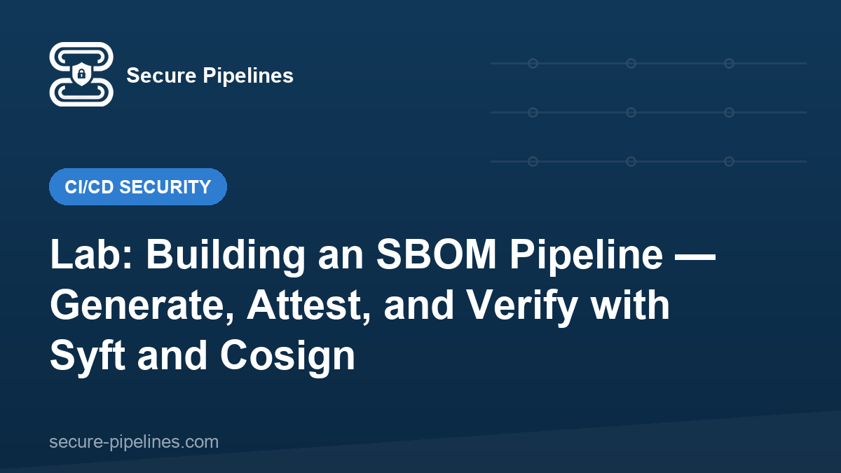 Lab: Building an SBOM Pipeline — Generate, Attest, and Verify with Syft and Cosign