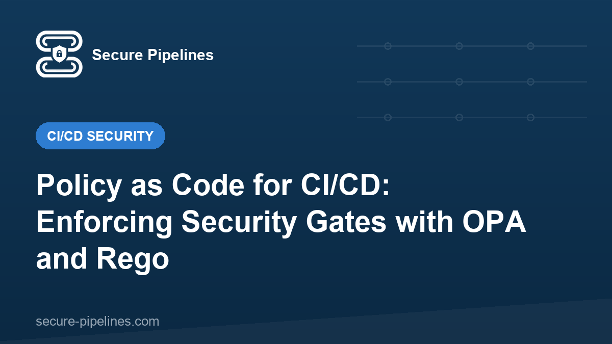 Policy as Code for CI/CD: Enforcing Security Gates with OPA and Rego